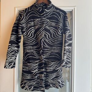 Anthropologie Maeve Sweater Womens S M Black Wool Eunice Funnel Neck Cardigan